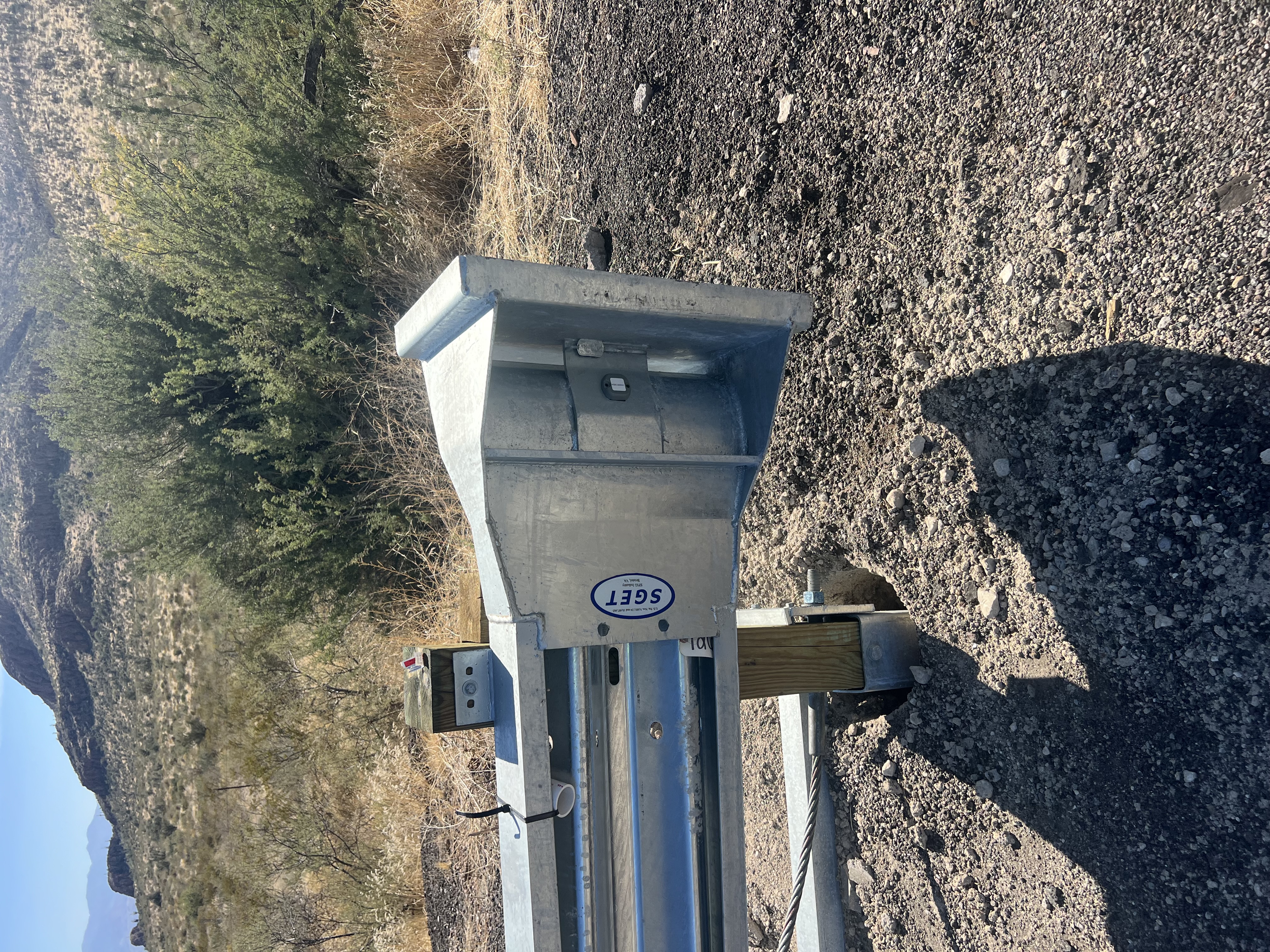 SGET End Terminal head assembly close-up showing RFID tag